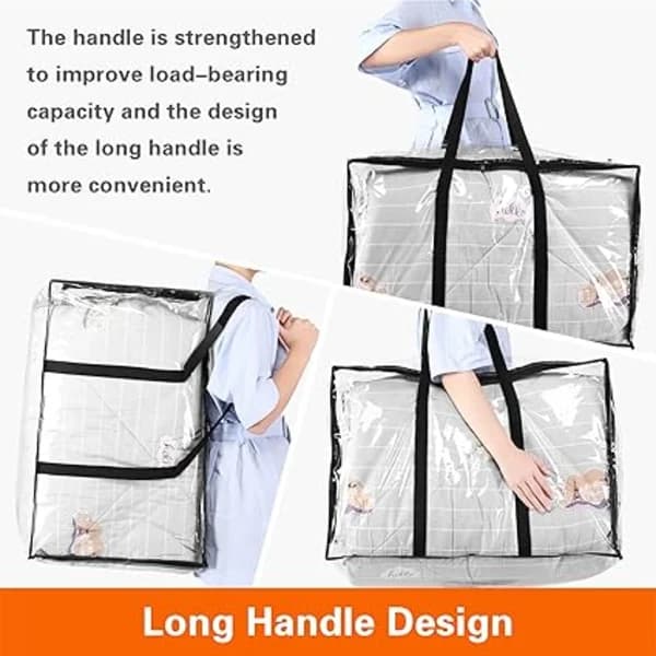 1-pack Transparent Klädförvaringsväska 55L Stor Väska