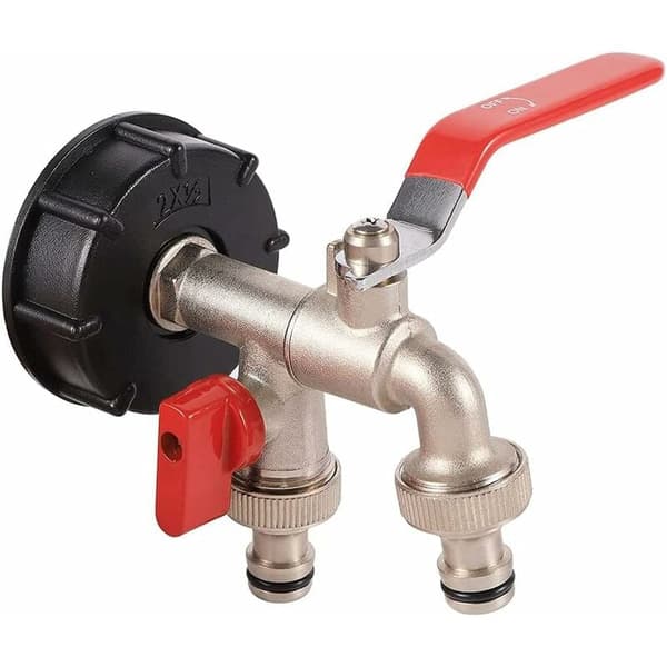 IBC S60X6 Water Tank Adapter Coarse Thread with Hose Connector Stainless Steel Valve Spout Fitting (3/4\" Internal Thread)