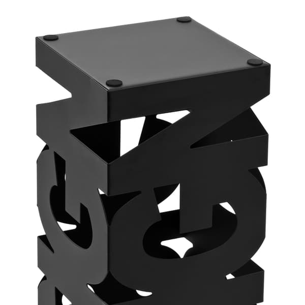 vidaXL Paraplystativ design stål sort Svart black