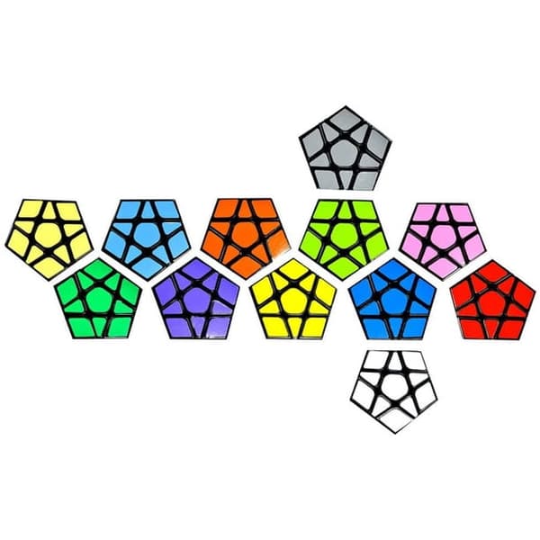 Magisk Kub Megaminx Kub 3x3 Megamix Dodekaeder Hastighetskub 3x3 Puslespill Leketøy Svart