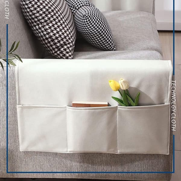 Sofa Armrest Storage - 5 Pockets - Reinforced Technical Fabric - Remote Control Holder