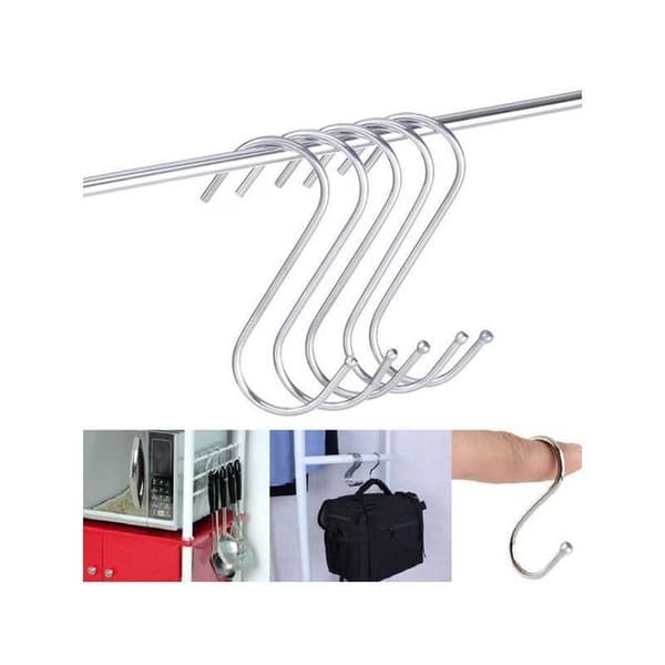 5-PACK Hangers Hooks for Clothes Hanging - Clothes Hanger Svart black