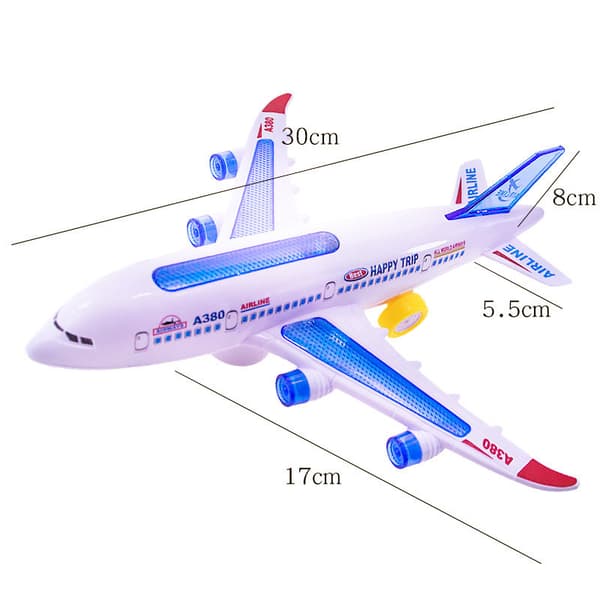 Stor Airbus A380 Elektrisk Belysning Musikk Fjernkontroll Flyleke[JUN]