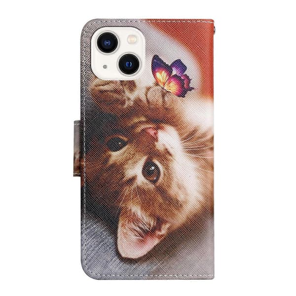 3D-farvet flipcover i læder til iPhone 14 Plus