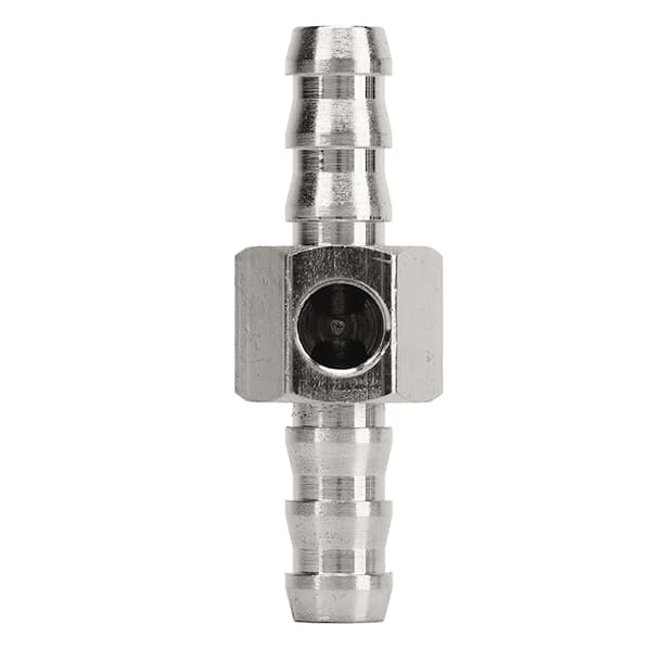 T-formet adapter 304 rustfrit stål gummi højtydende til brændstoftrykmåler eller sensor 3/8 tommer pasform med 9,5 mm ID