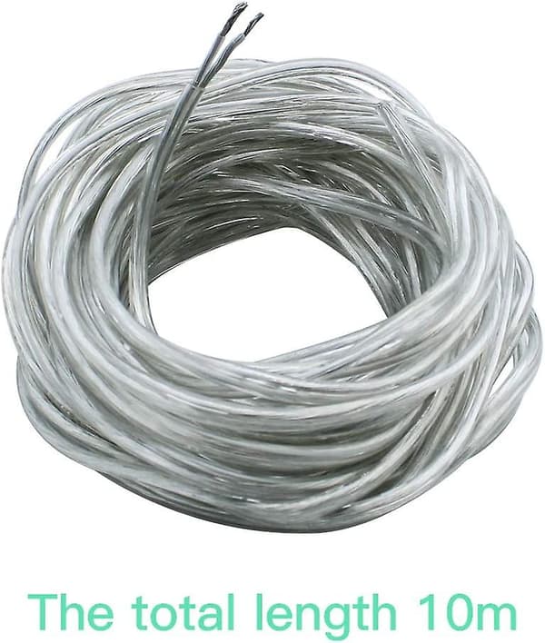 10 meter gennemsigtig ledning 2-leder elkabel PVC fleksibelt kabel 0,75 mm 5A