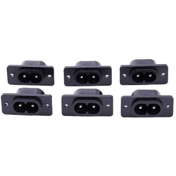6 x AC 250V 2.5A IEC320 C7 Socket Solder Cup Pin Power Connector