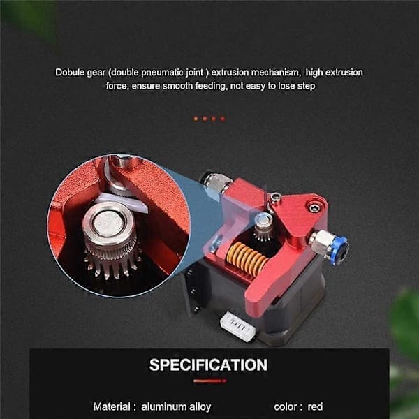 Dual Gear Extruder, Compatible with Creality CR10 -10 Pro -10S Aluminum Drive, for 3D Printer