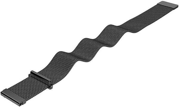 Sort 22 mm urrem, metalurrem til mænd kvinder, rustfrit stål