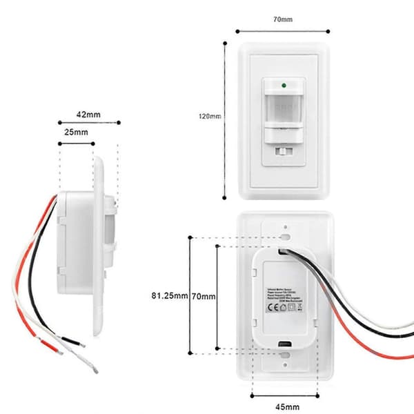 Automatic On/Off Sensor Switch Motion Infrared Pir Presence Absence Wall Light Ft-Perfet