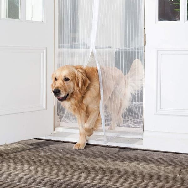 Balcony Door Mosquito Net, Magnetic Fly Screen, Automatic Closing, Foldable, Allows Air to Circulate Freely, for Doors/Terraces - White 70 x 200 cm