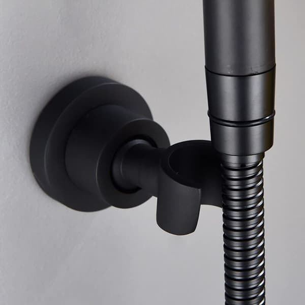 Black stainless steel shower holder, wall mounted