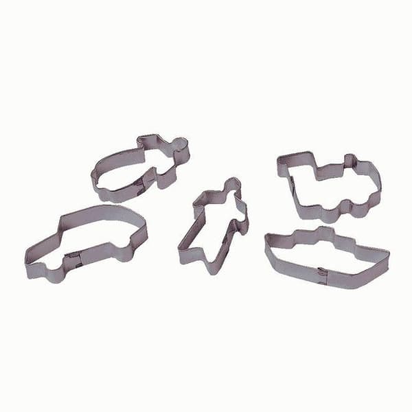 Udstikkerkageform / 5 forskellige figurer Sølv Silver 5 figurer
