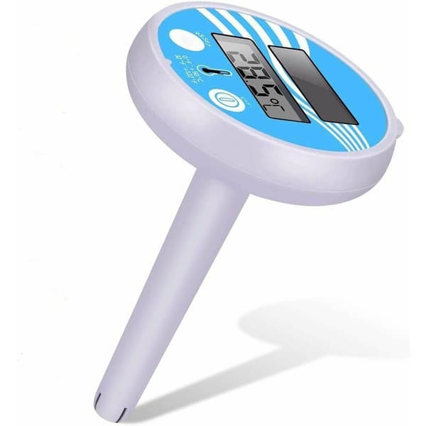 Soldigital pooltermometer, flytande pooltermometer, splitterfri pooltermometer för inomhus- och utomhuspooler, spa