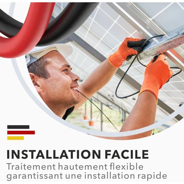 Förlängningskabel för solpaneler 5m 12 AWG 2.5mm² med hane- och honkontakter Kompatibel med solcellssystem