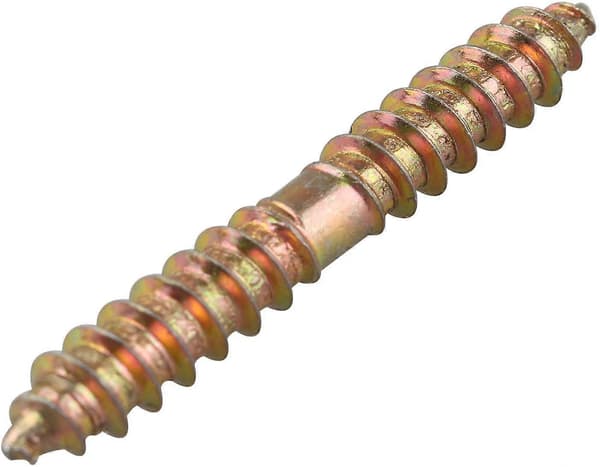 10 x Møbelmonteringsdyvel - M6 x 50 MM Dobbeltgevind - Træ til Træ