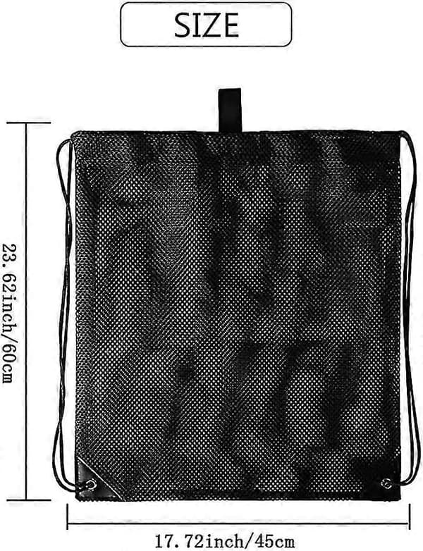Gymtaske med snøre, net-strandtaske, net-boldtaske