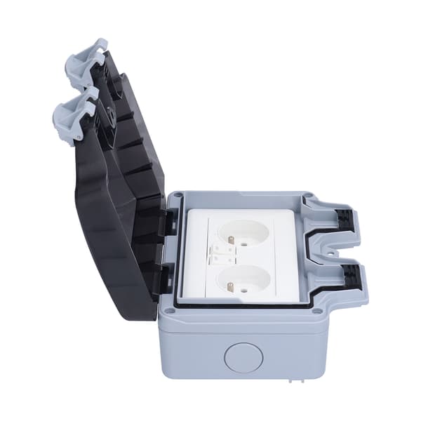 Outdoor Waterproof Socket French Standard Double Socket with Switch Power Accessories 250V 16A