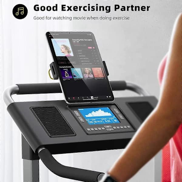 Fitness Phone Holder Clip for Exercise Machines, Compatible with Concept 2 Rowing Machine, Adjustable and Rotatable (Black)