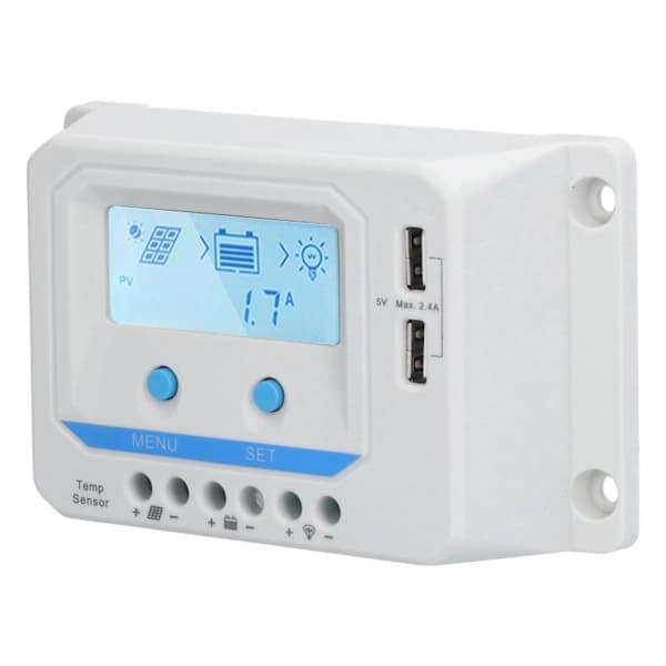 20A PWM Solar Charge Controller LCD Display 3-Level Protection for Traffic Lights