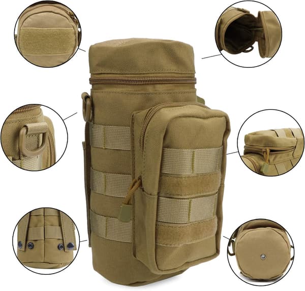 Taktisk Molle Vattenflaskväska, Hydreringsbärare med Extra