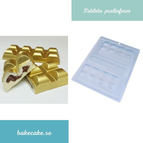 Pralineform Chokoladeblok Chokoladeform - BWB 9697 - Special 3-delt form Transparent transparent