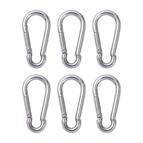 6-pack fjäderbelastade karbinhakar, kraftig karbinhake - M8 C C