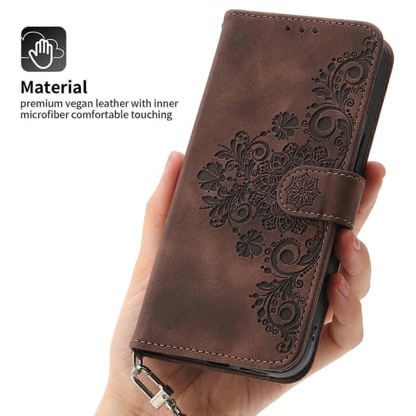 Leather Case with Printed Flowers and Multiple Card Slots for Samsung Galaxy A73 5G, Stand [LD]