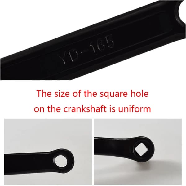 Venstre pedalarm til cykel 152mm/165mm/170mm lav profil diamanthul sort 170mm