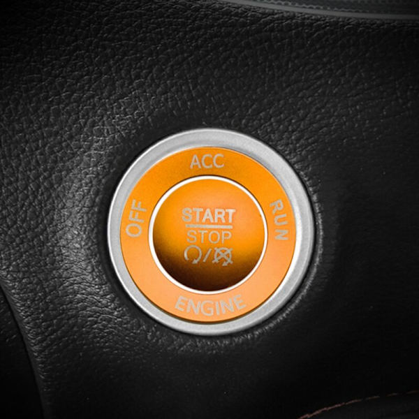 Engine Start Stop Button Cover + Ring Trim Accessories for Charger 2015-2020 (Orange)