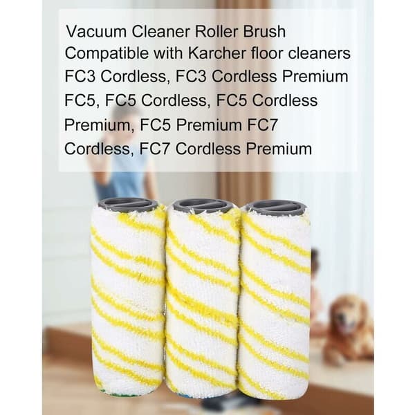 Replacement Rollers, Karcher FC7 FC5 FC3D FC3 Replacement Rollers (4 Pieces Yellow).