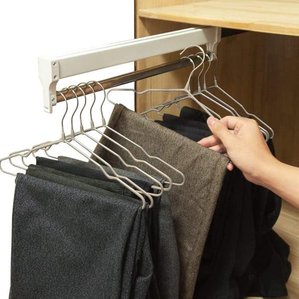 Justerbar Tøjstang Teleskopisk Rustfri Stang til Garderobe