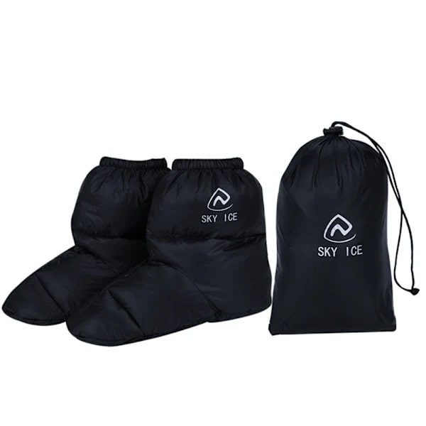 1 Pair Down Slippers Socks Climbing Shoe Covers BLACK L black L