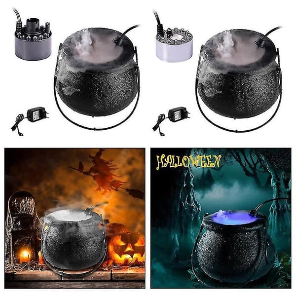 Halloween Røykmaskin LED Luftfukter Tåke Mist Maker Fargeskiftende