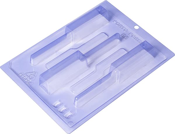 Slikkepind Praline Chokoladeform - Porto Formas 56 - Special 3-delt form Transparent transparent