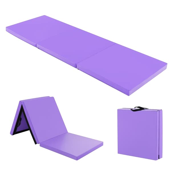 Foldbar træningsmåtte, bærbar med håndtag, 180x60 cm