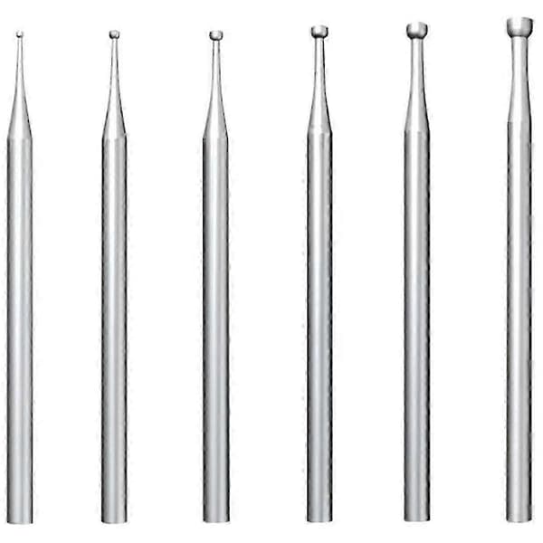 6 stk. runde kopper - 3/32 tommer skaft smykkefremstilling grater trådrundere bits