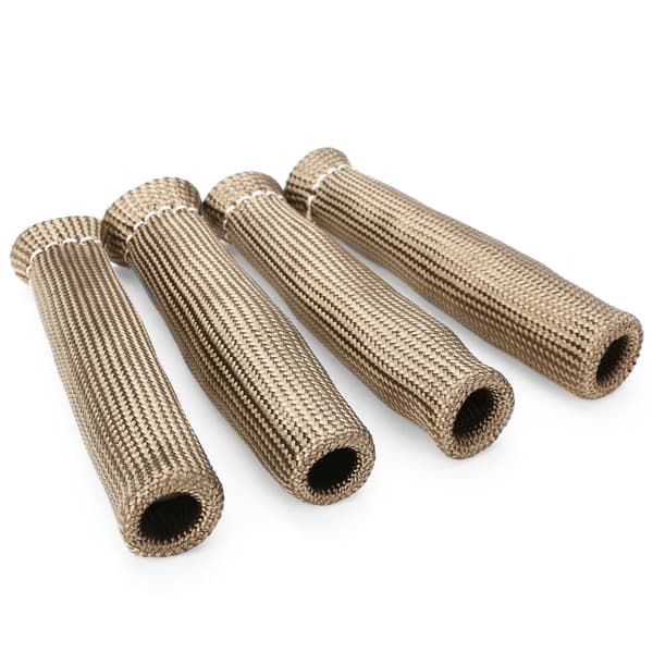 (Brown) 8-piece Spark Plug Protector, High Temperature Resistant Spark Plug Protector, Fiberglass Protective Tube