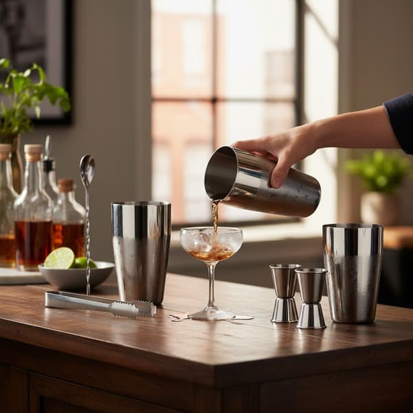 10-dels cocktailsett, barsett, shaker 700ml - Rustfritt stål Silver silver
