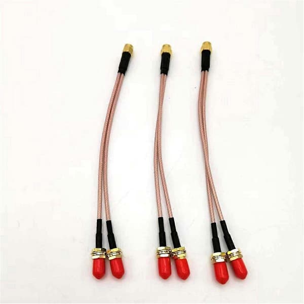 3-pak RF-koaksialkabel SMA-splitter SMA han til dobbelt SMA-hun koaksialkabel