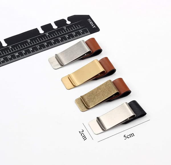 4 Stykker Lær Pen Loop Med Klemme, Lær Pennholder Og Metallklemme, Rustfritt Stål Pennholder
