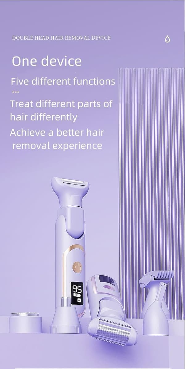 Dobbelthodet Elektrisk Epilator for Kvinner for Kropp Bikiniområde Arm (gul)
