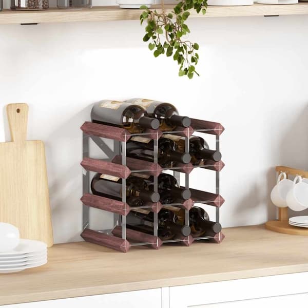 vidaXL Viiniteline 12 pullolle ruskea täysi mänty Brun brown