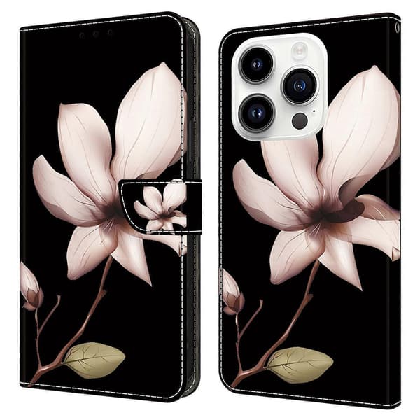 For iPhone 15 Pro Deksel 3D Mønstertrykk Lær Lommebokdeksel