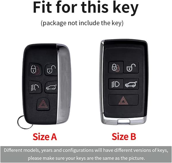 Sort Bilnøglebeskyttelse Passer til Land Rover Zinklegering Læder Nøgleetui Holder Beskyttelse Passer til Range Rover Defender Di