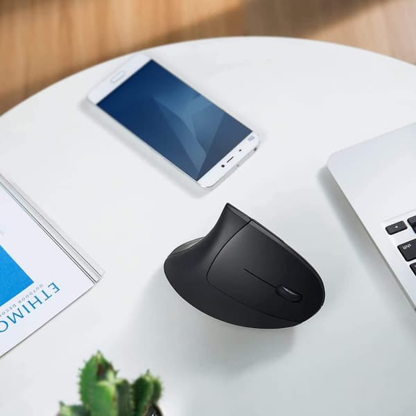 Anker 2.4g Trådløs Vertikal Ergonomisk Optisk Mus, 800 / 1200 / 1600 Dpi, 5 Knapper Til Bærbar, Stationær Computer, PC