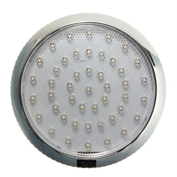 LED hvit taklampe for bobil, campingvogn, båt, interiør, tak, kuppel, 12V