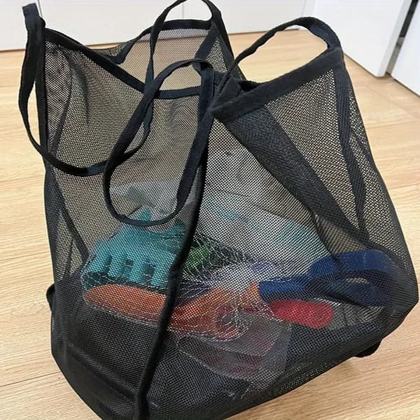 Suurikokoinen rantakassi, kevyt verkkokassi, muodikas ja monipuolinen ostoskassi