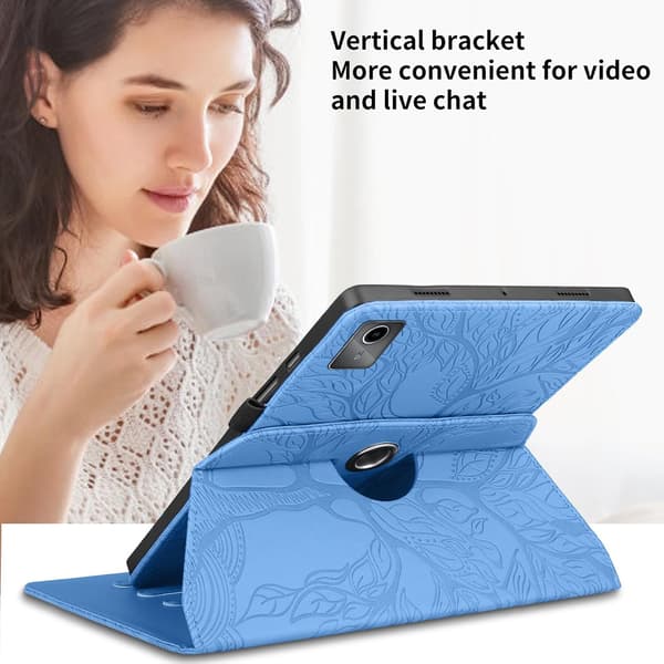 Fodral för Lenovo Tab M11 11 2024 TB330FU Trädmönster blå