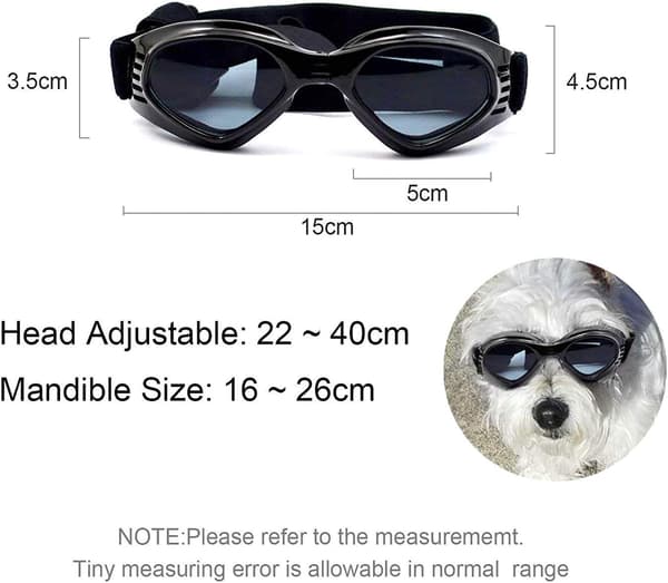 Hundebriller, solbriller til kjæledyr, sammenleggbare hundebriller UV-beskyttelse S